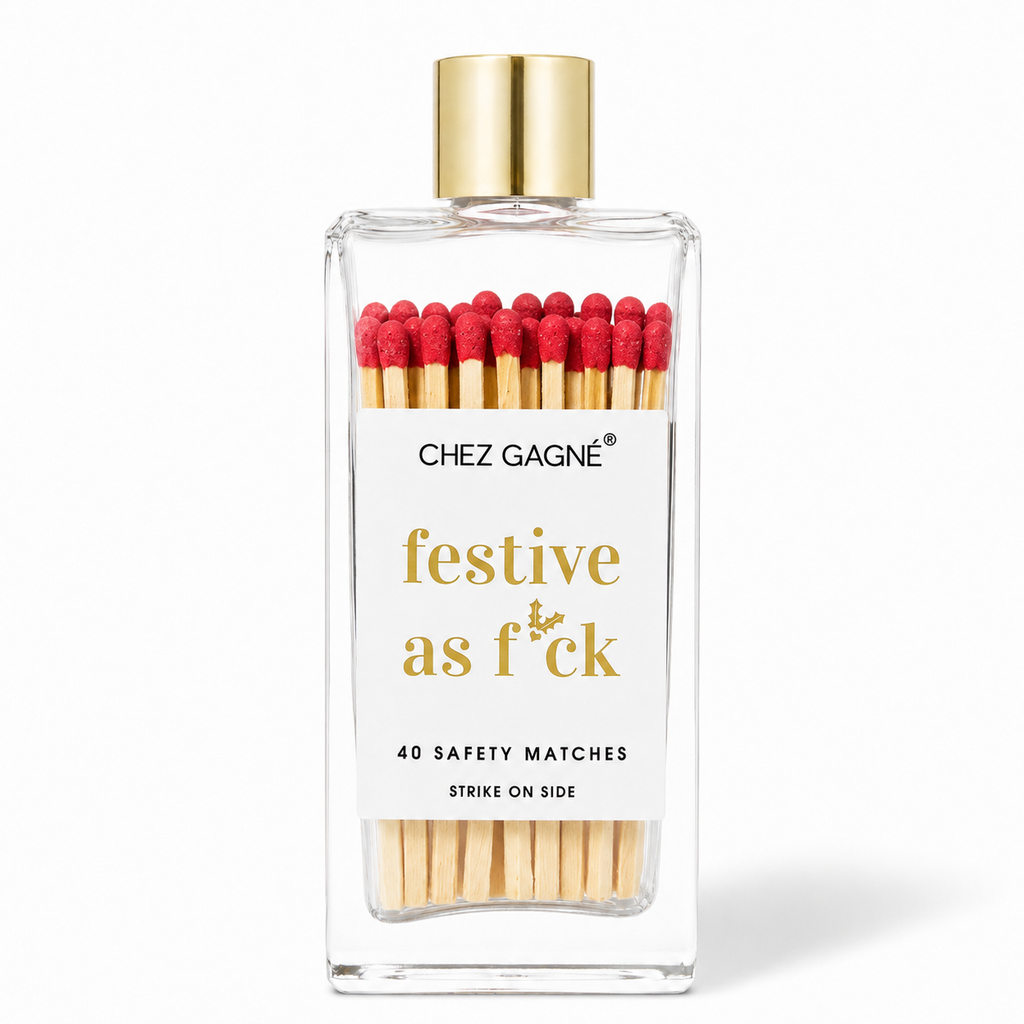 Festive As F*ck Holly - Glass Bottle Safety Matches - Christmas/Holiday