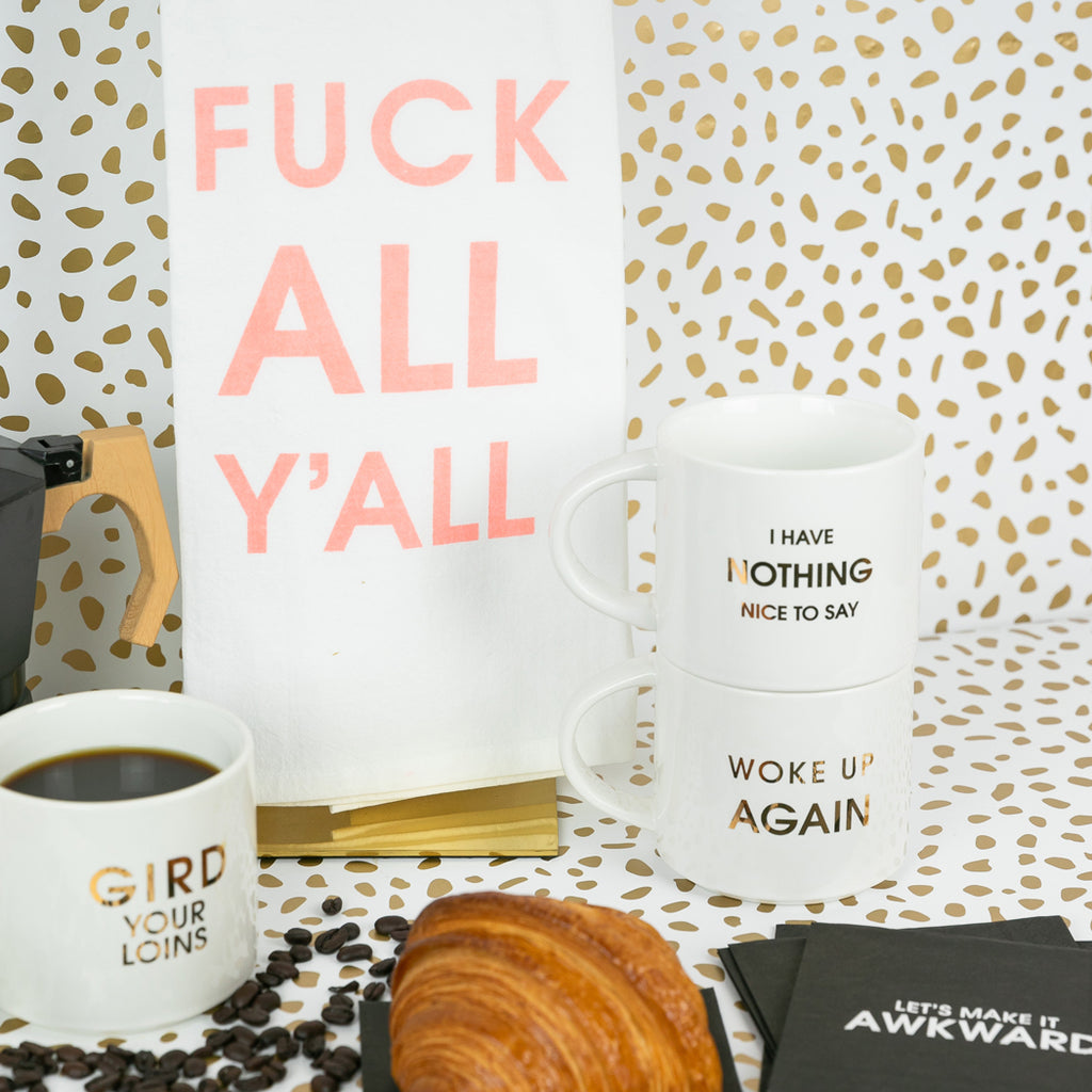 Woke Up Again - Gold Foil Metallic Mug