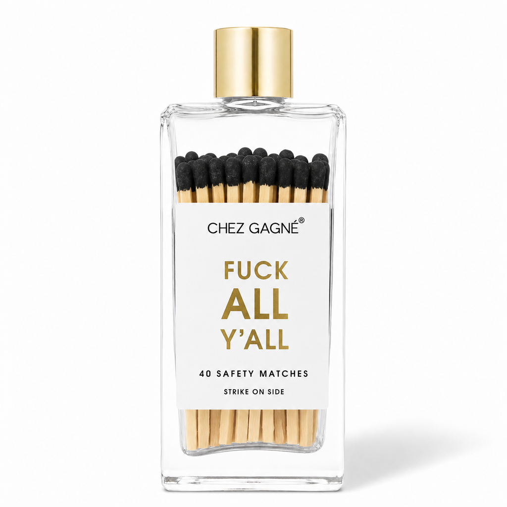 Fuck All Y'all - Glass Bottle Safety Matches - Black