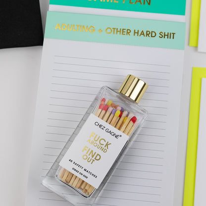 Fuck Around. Find Out. - Glass Bottle Safety Matches