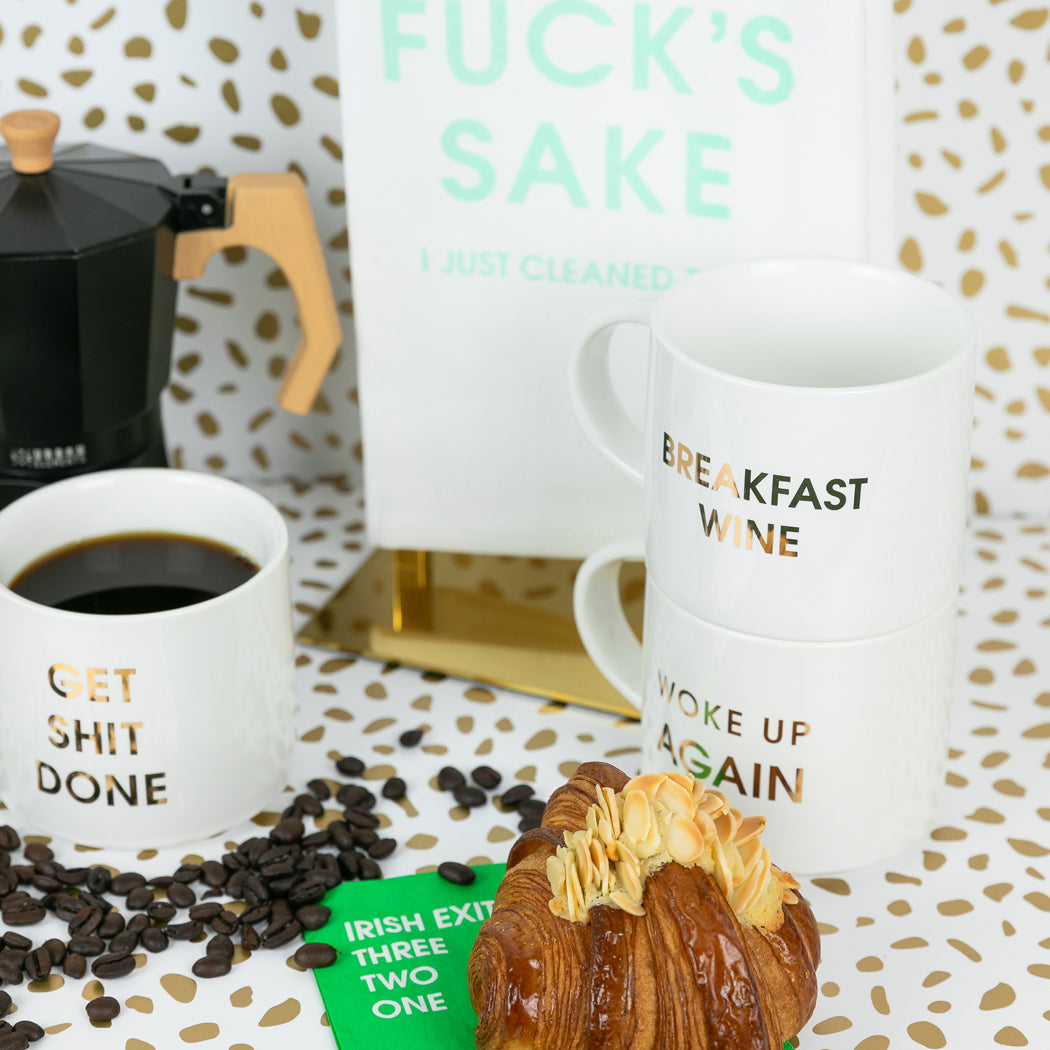 Woke Up Again - Gold Foil Metallic Mug
