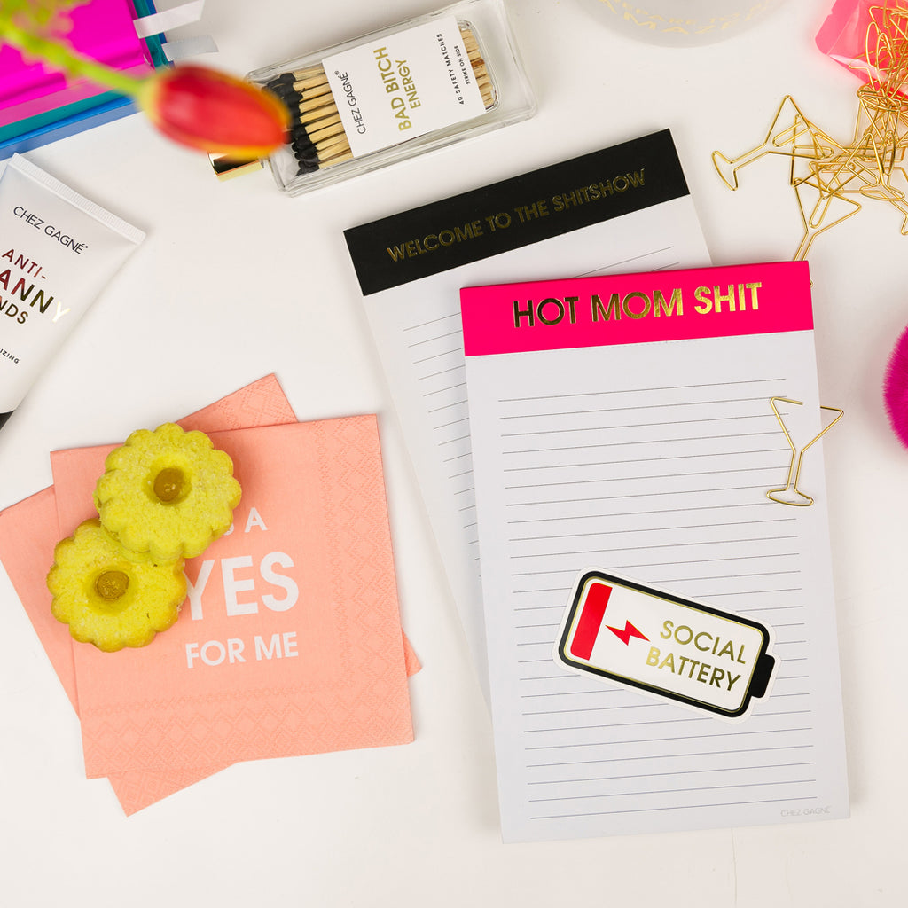 Hot Mom Shit  - Lined Notepad
