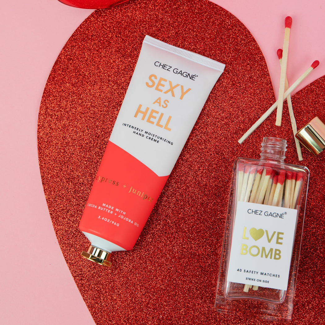 Love Bomb - Glass Bottle Safety Matches - Red Tips