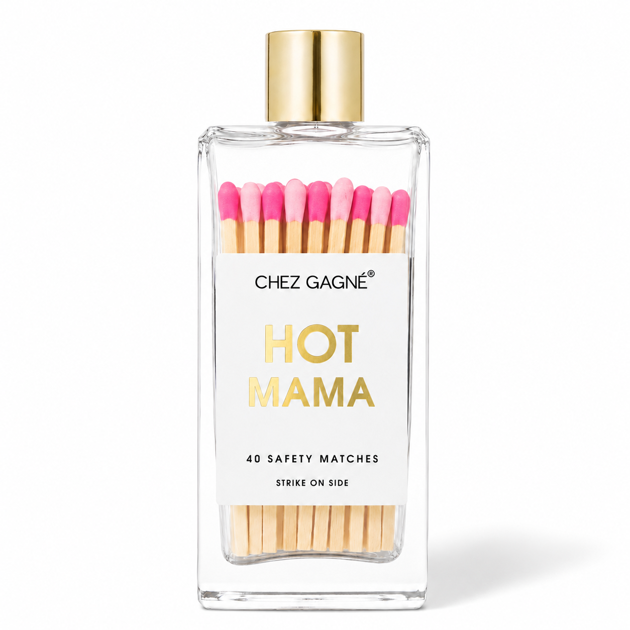 Hot Mama - Glass Bottle Matches - Bright + Light Pink - Gift for Mom