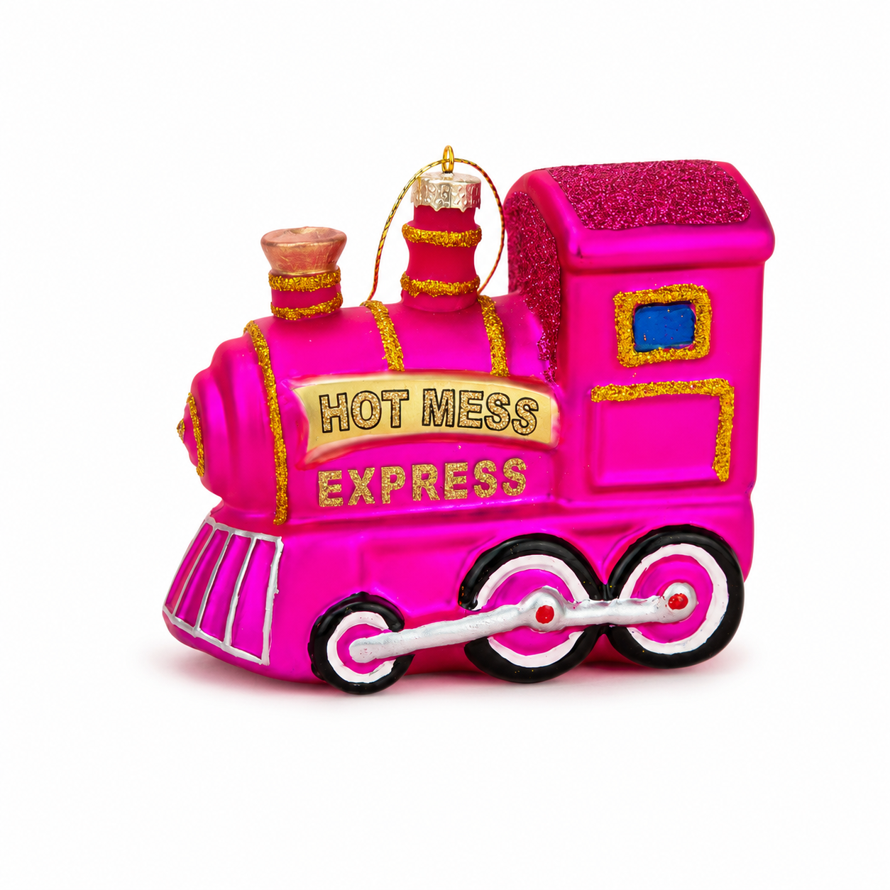 Hot Mess Express - Locomotive Train - Glass Ornament