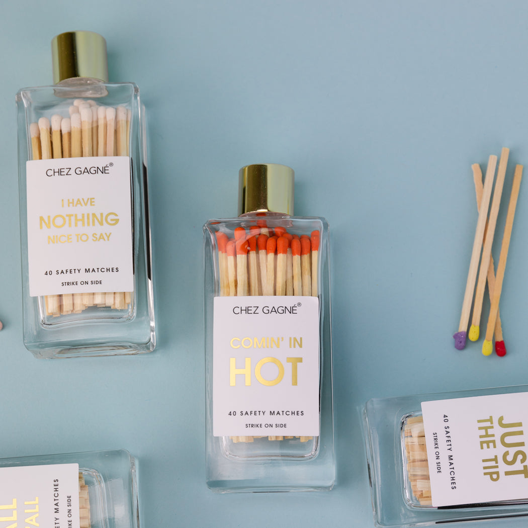Coming In Hot - Glass Bottle Safety Matches