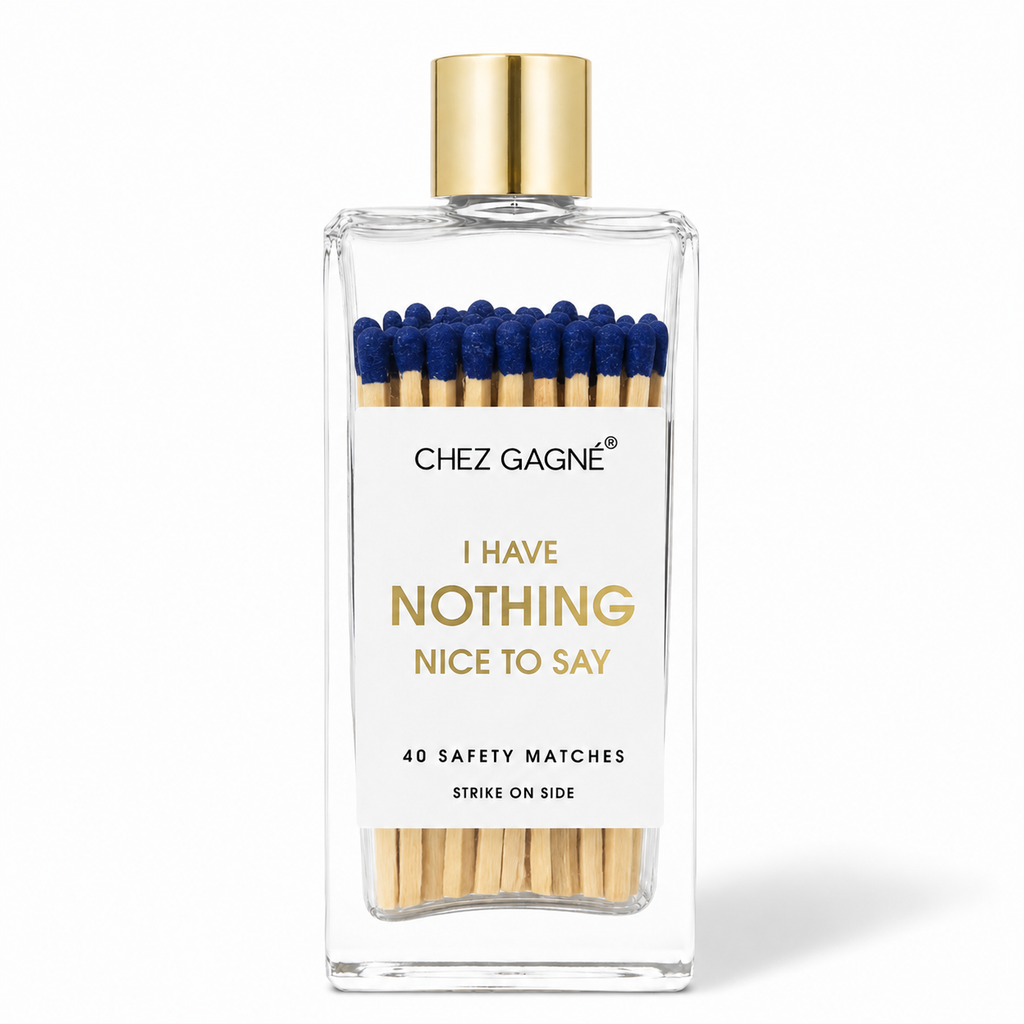 I Have Nothing Nice to Say - Glass Bottle Safety Matches - Navy