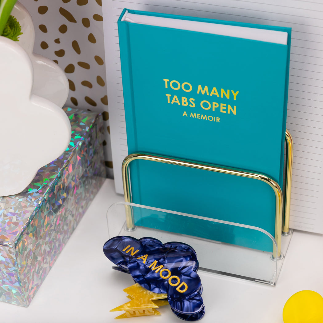 Too Many Tabs Open (a memoir) - Bright Teal Hardcover Journal