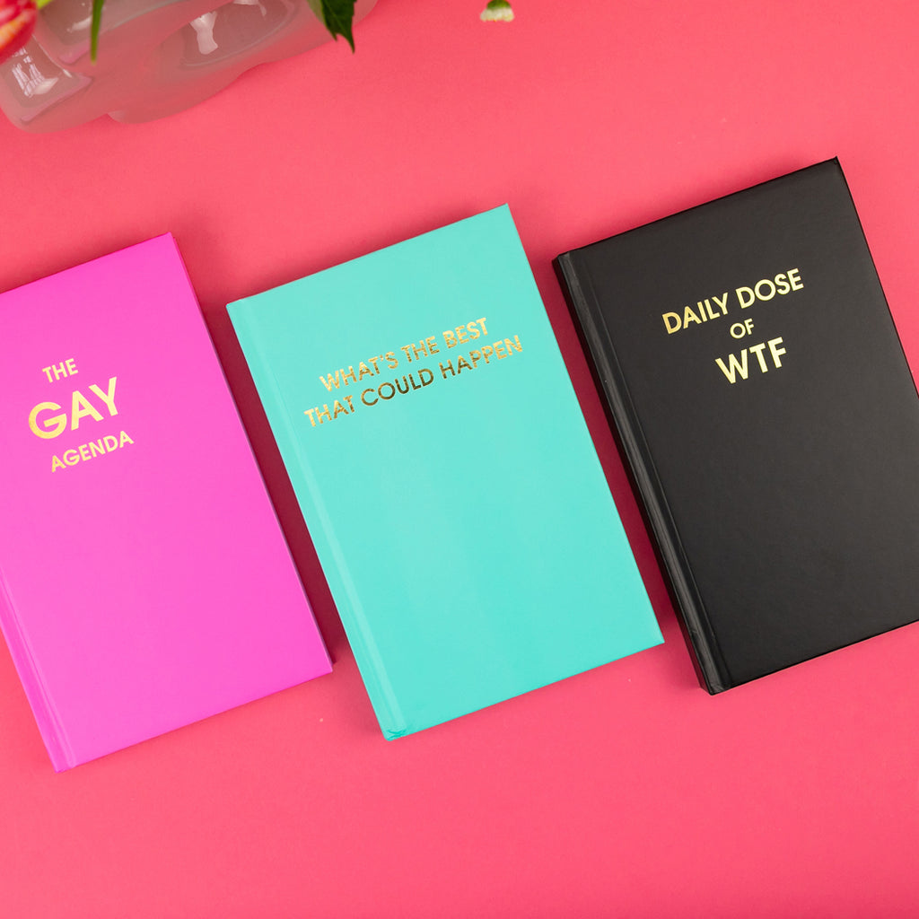 What's The Best That Could Happen - Aqua Hardcover Journal