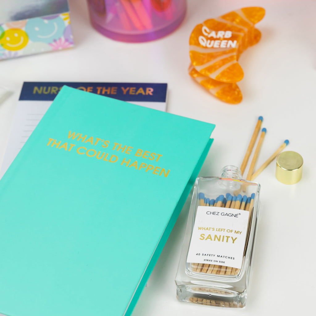 What's The Best That Could Happen - Aqua Hardcover Journal