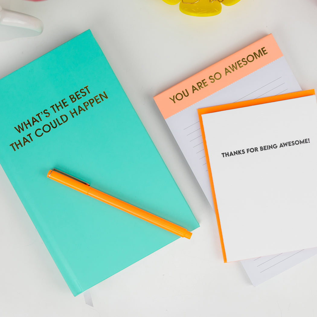 What's The Best That Could Happen - Aqua Hardcover Journal