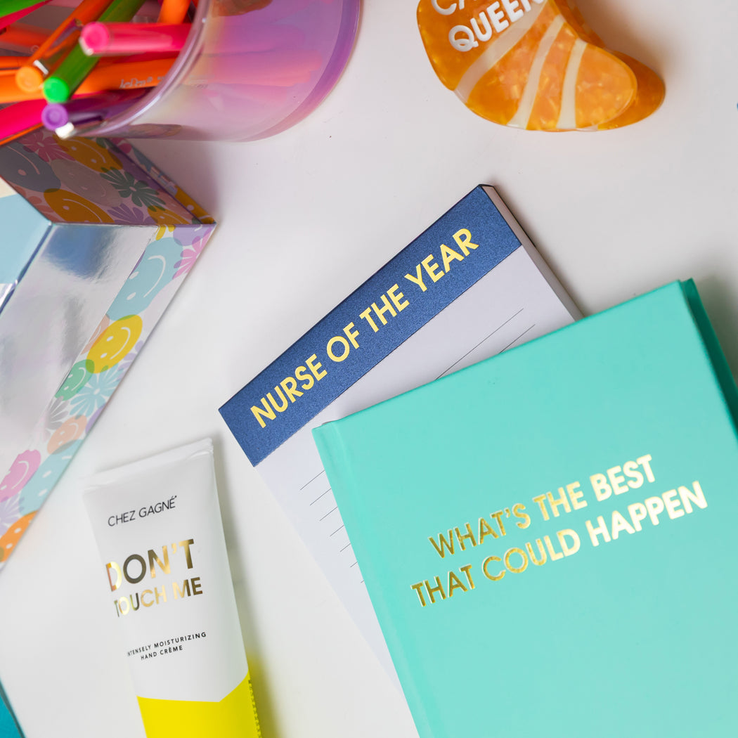 What's The Best That Could Happen - Aqua Hardcover Journal