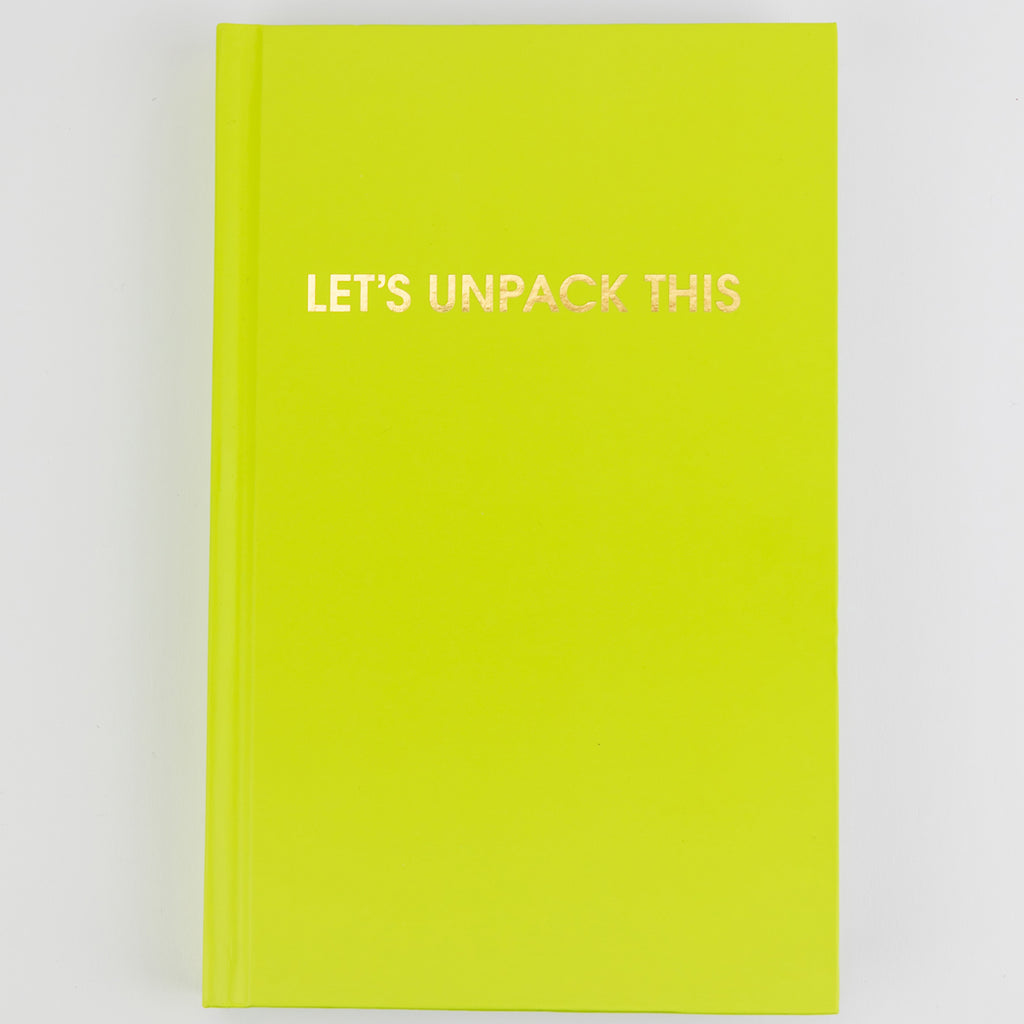 Let's Unpack This - Hardcover Daily Journal - Neon Lemon Lime