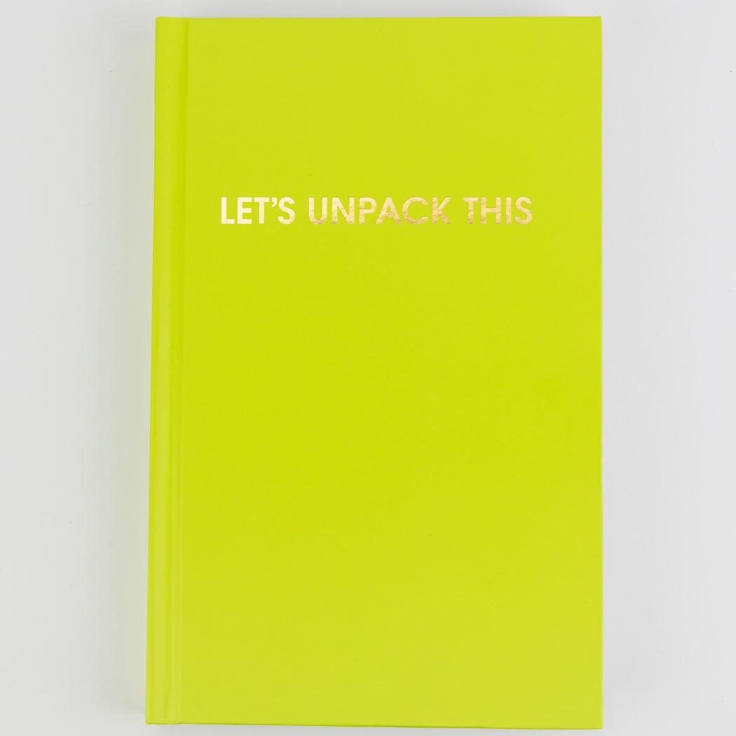 Let's Unpack This - Hardcover Daily Journal - Neon Lemon Lime