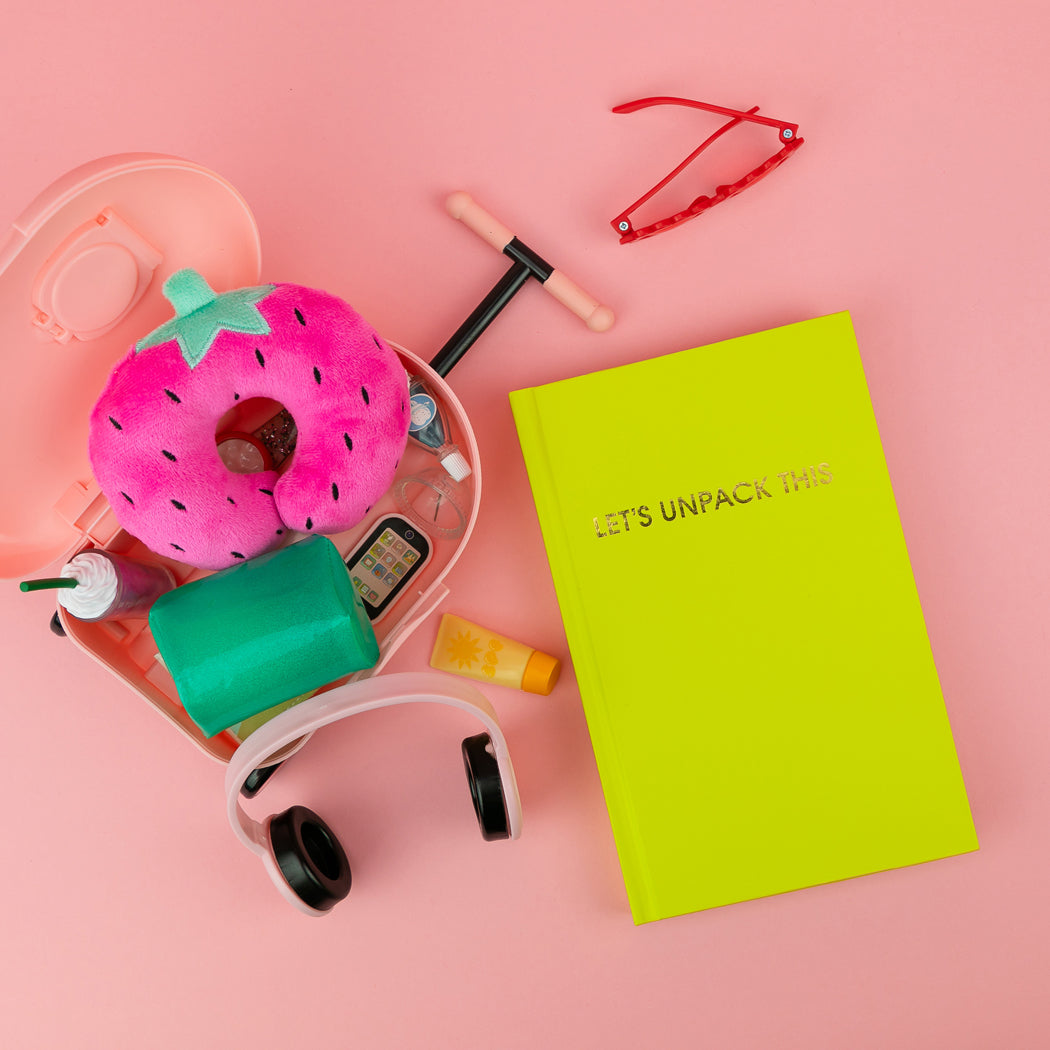 Let's Unpack This - Hardcover Daily Journal - Neon Lemon Lime