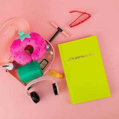 Let's Unpack This - Hardcover Daily Journal - Neon Lemon Lime