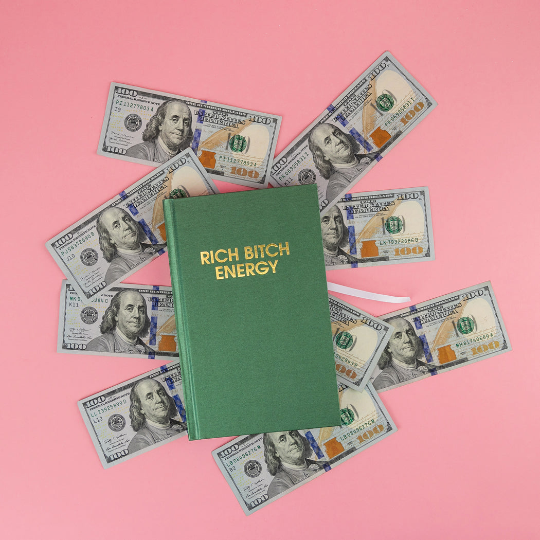 Rich Bitch Energy - Hardcover Daily Journal - Hystar Emerald
