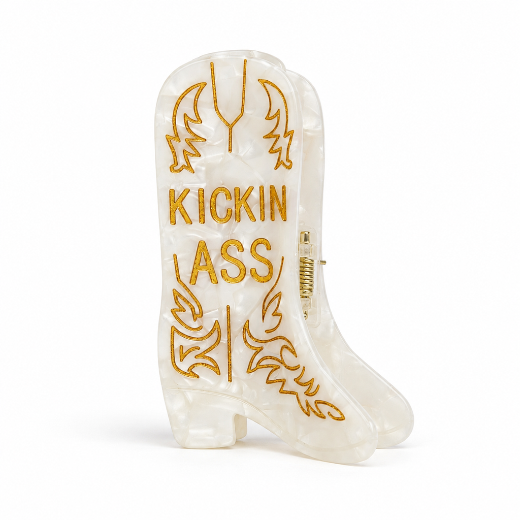 Kickin' Ass - Cowboy Boot - Acetate Hair Claw Clip