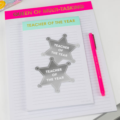 Teacher Of The Year - Lined Notepad