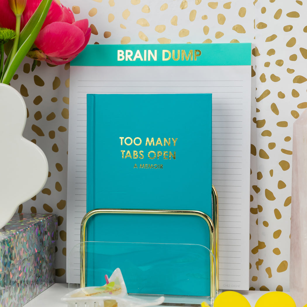 Too Many Tabs Open (a memoir) - Bright Teal Hardcover Journal