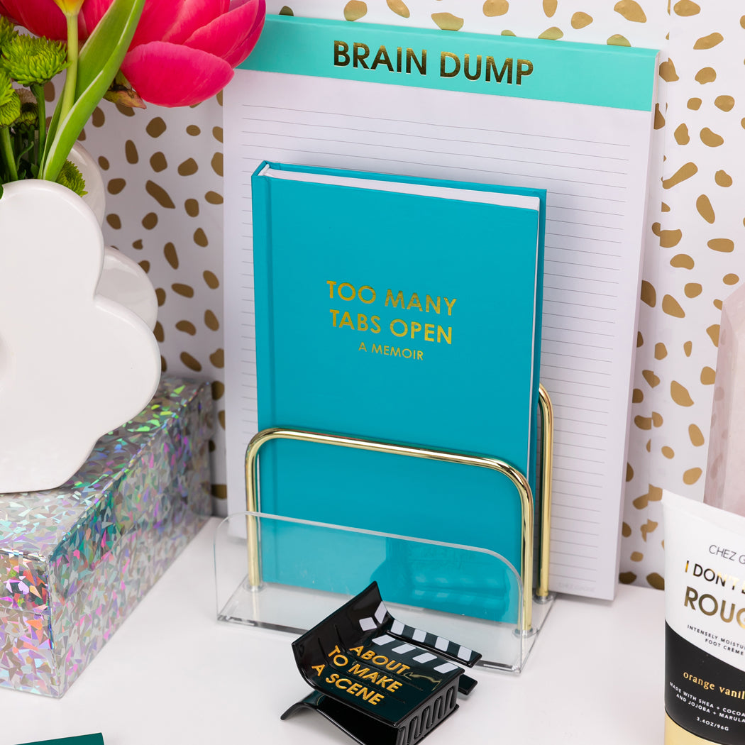 Too Many Tabs Open (a memoir) - Bright Teal Hardcover Journal