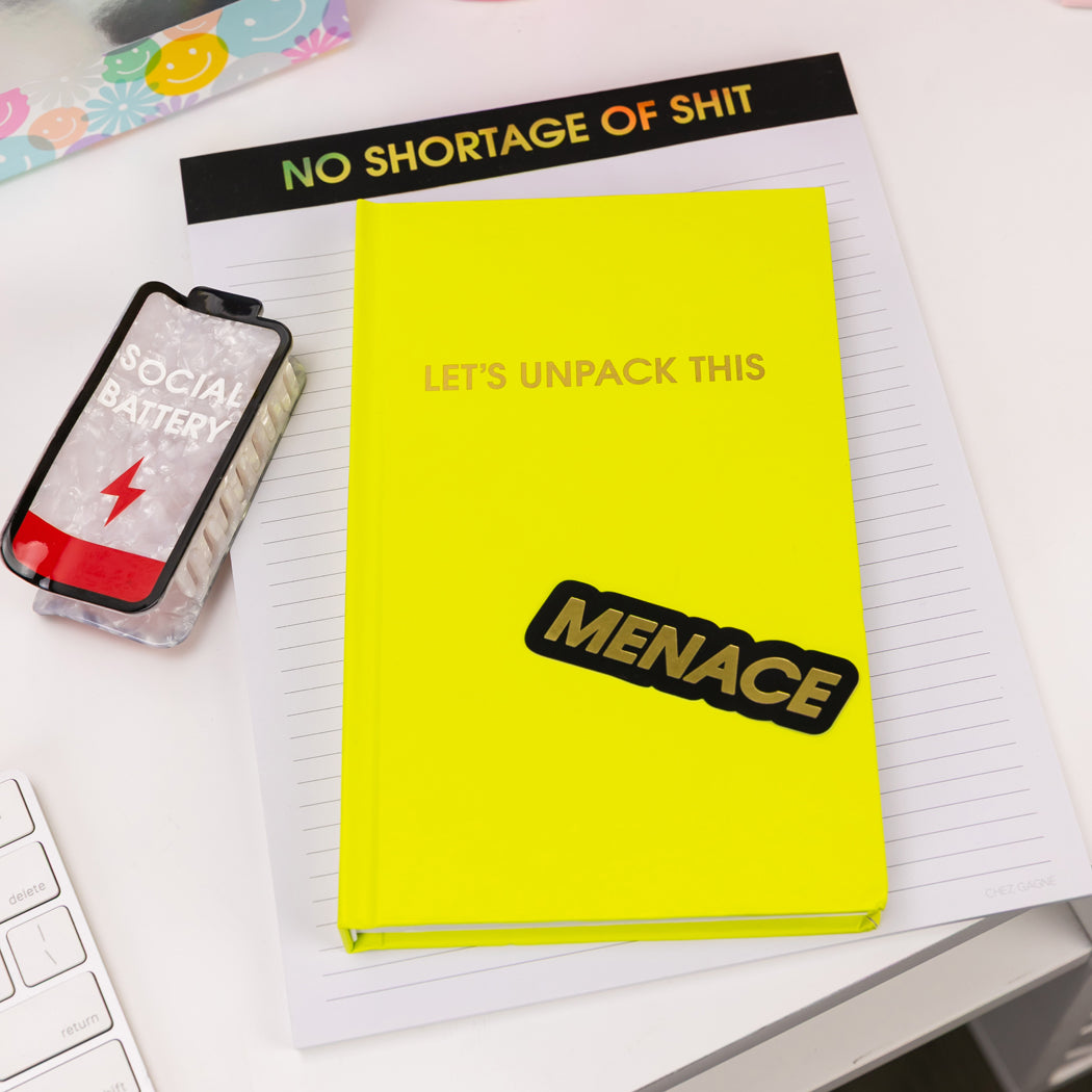 Let's Unpack This - Hardcover Daily Journal - Neon Lemon Lime