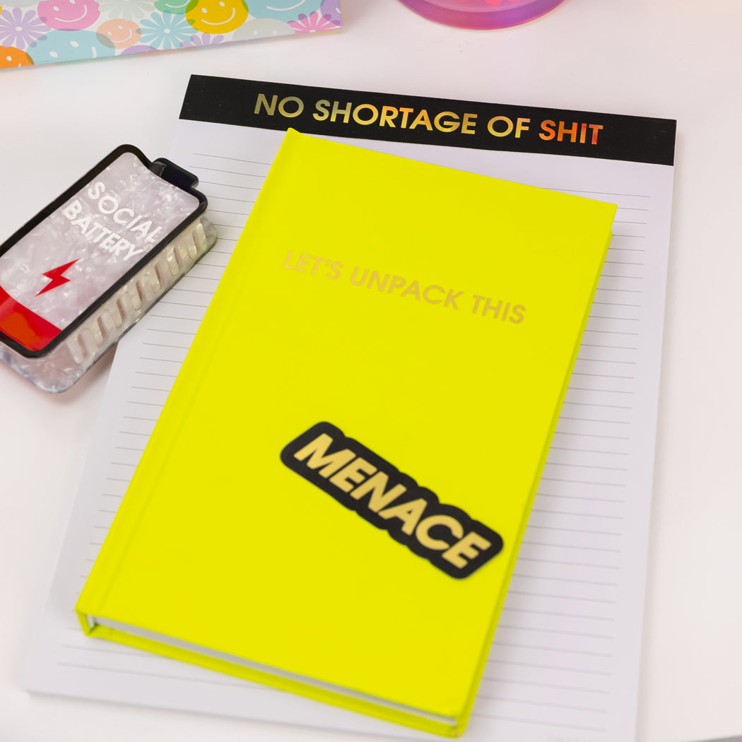 Let's Unpack This - Hardcover Daily Journal - Neon Lemon Lime