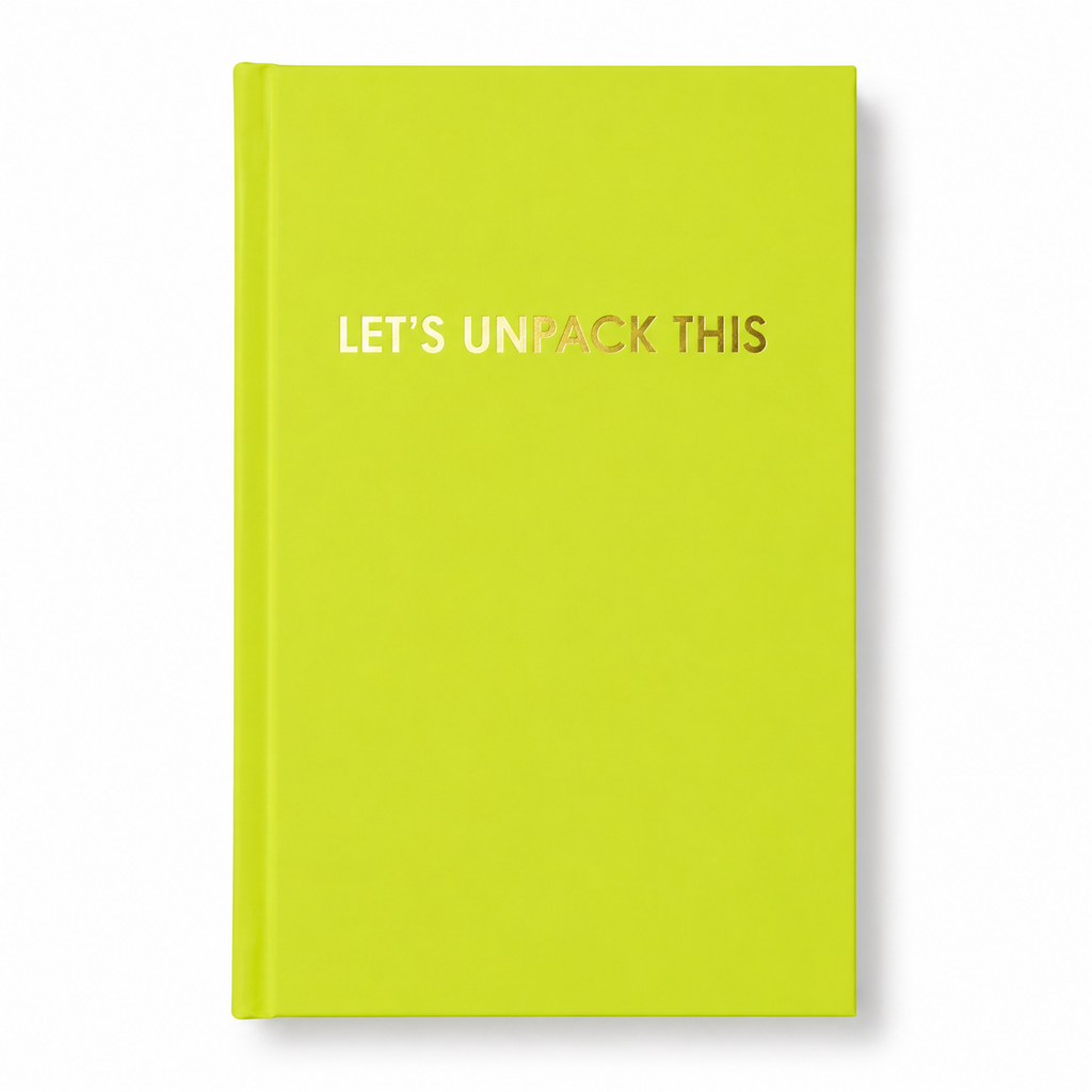 Let's Unpack This - Hardcover Daily Journal - Neon Lemon Lime