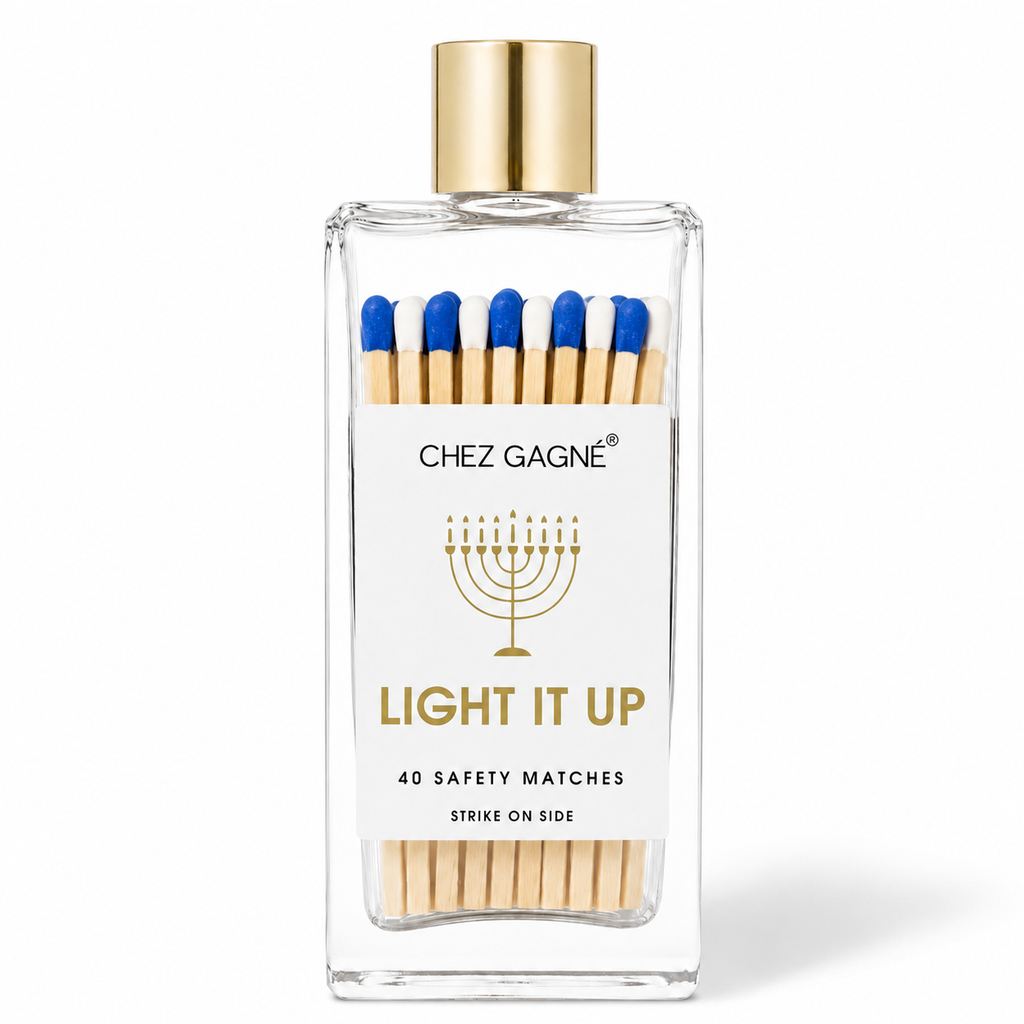 Light It Up - Hanukkah - Holiday Glass Bottle Safety Matches
