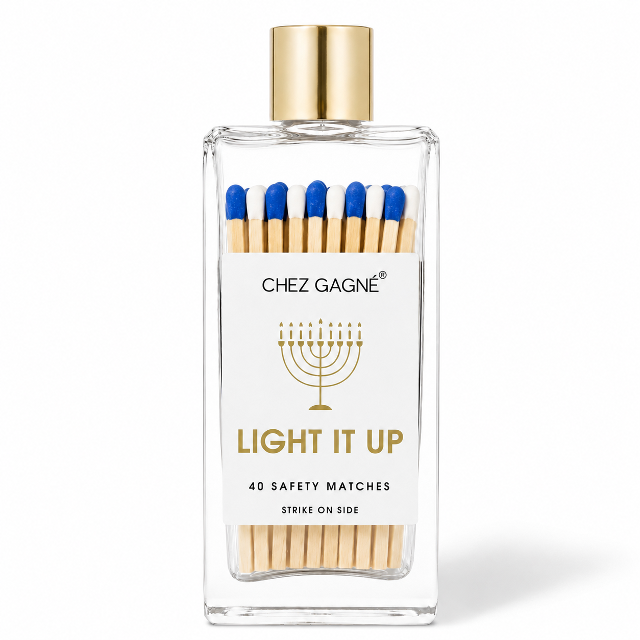 Light It Up - Hanukkah - Holiday Glass Bottle Safety Matches