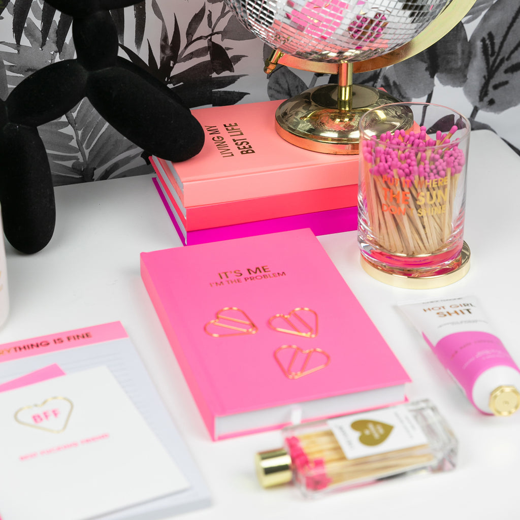 Living My Best Life  - Bellini Pink Hardcover Journal