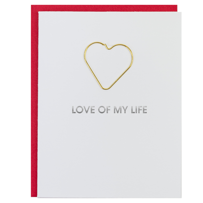 Love of My Life - Heart Paperclip Letterpress Card