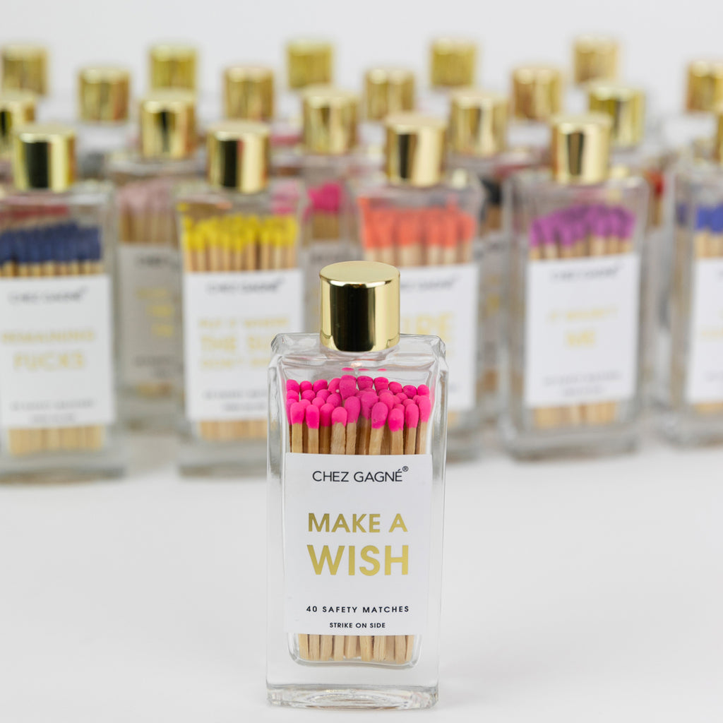 Make A Wish - Glass Bottle Safety Matches - Birthday