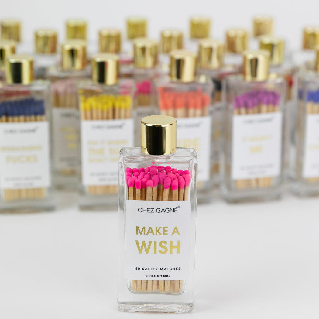 Make A Wish - Glass Bottle Safety Matches - Birthday
