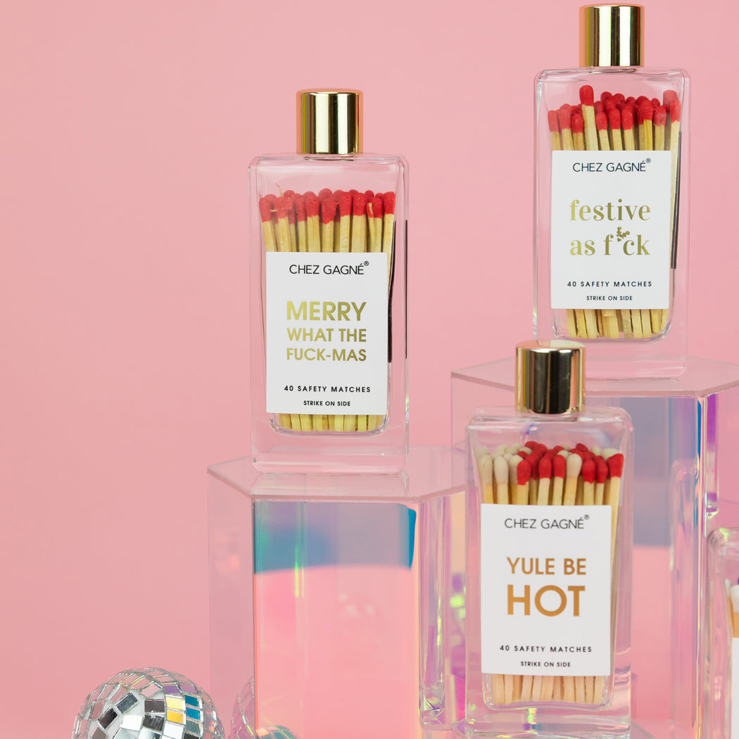 Festive As F*ck Holly - Glass Bottle Safety Matches