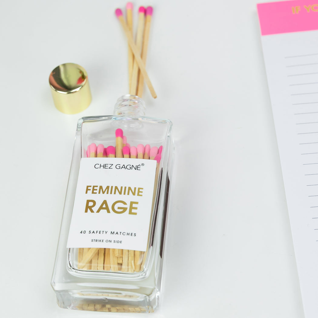 Feminine Rage - Glass Bottle Matches - Pink Multi