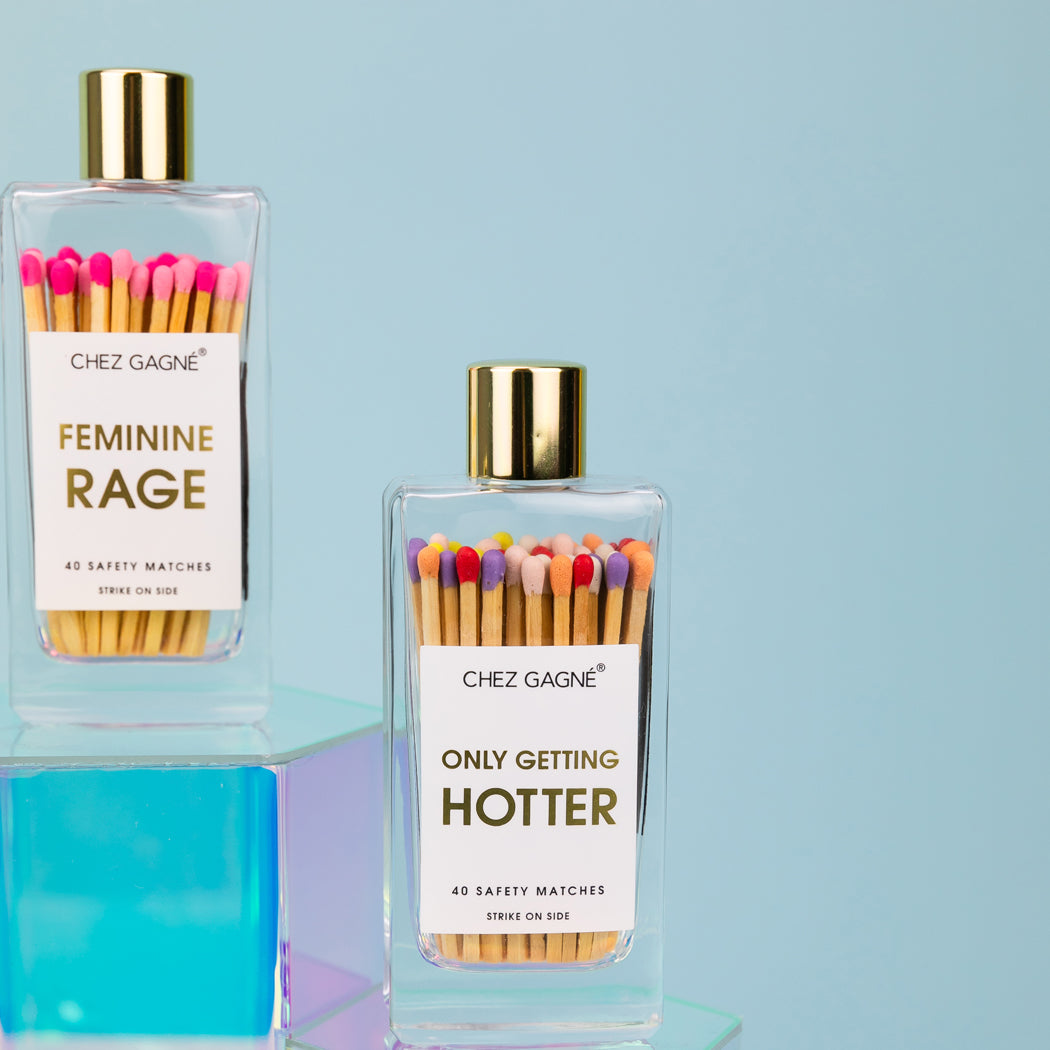Feminine Rage - Glass Bottle Matches - Pink Multi