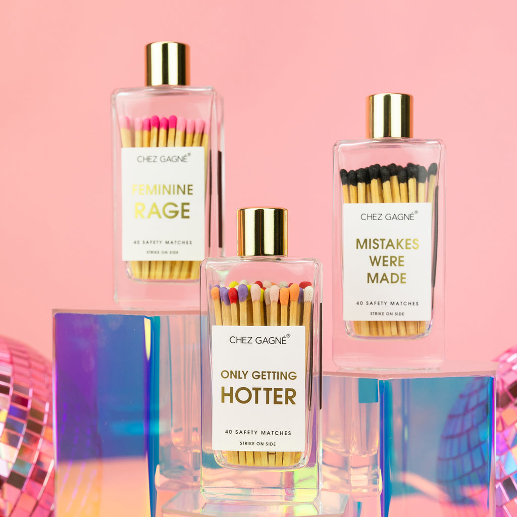 Mistakes Were Made - Glass Bottle Matches - Black