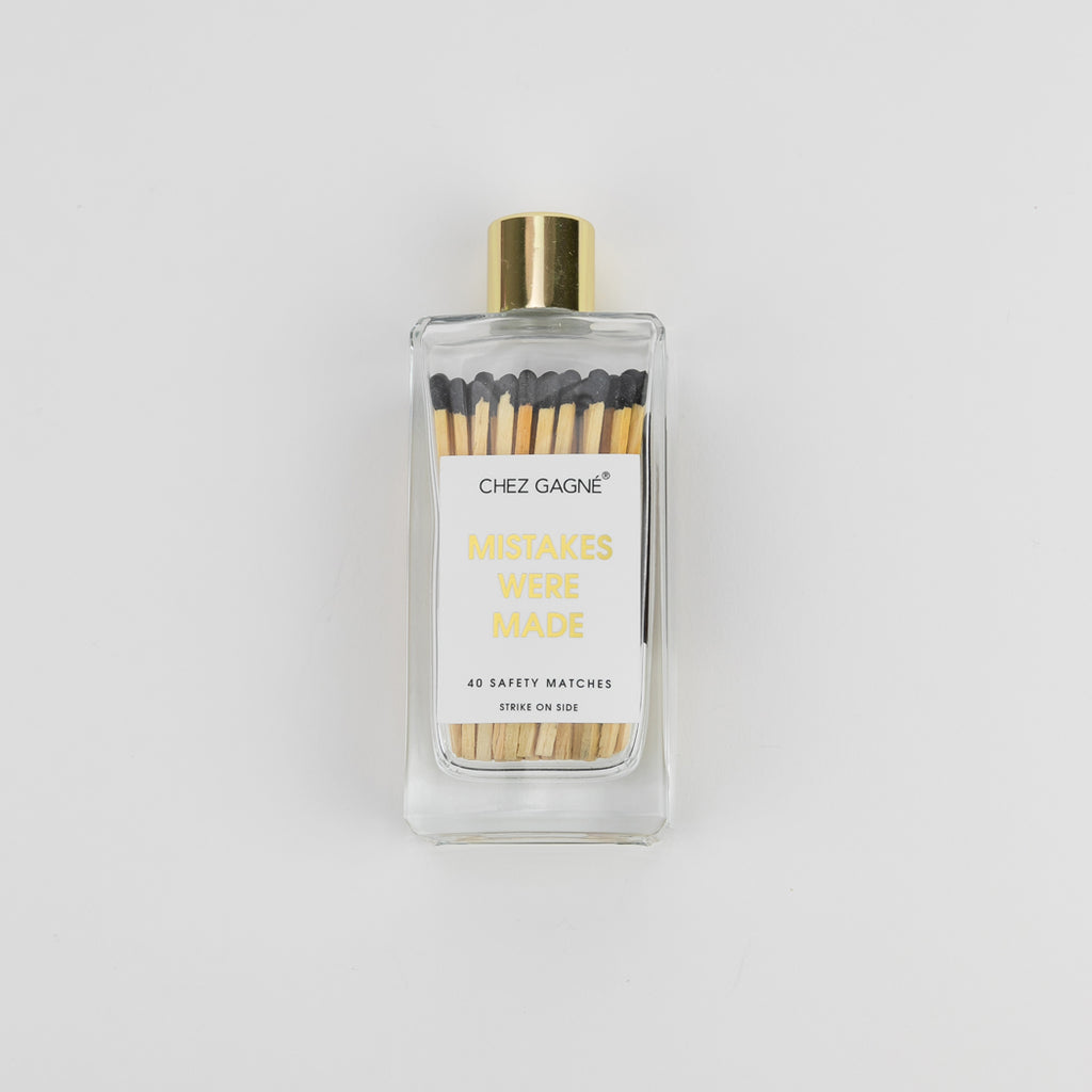 Mistakes Were Made - Glass Bottle Matches - Black
