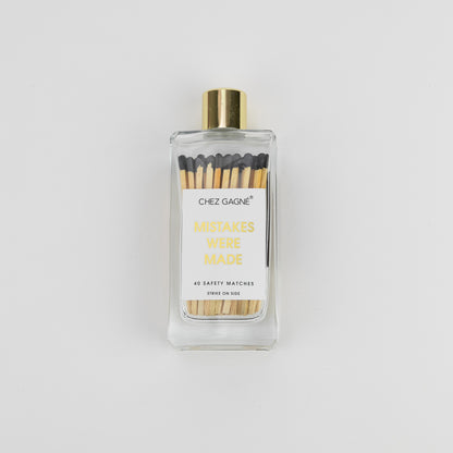 Mistakes Were Made - Glass Bottle Matches - Black