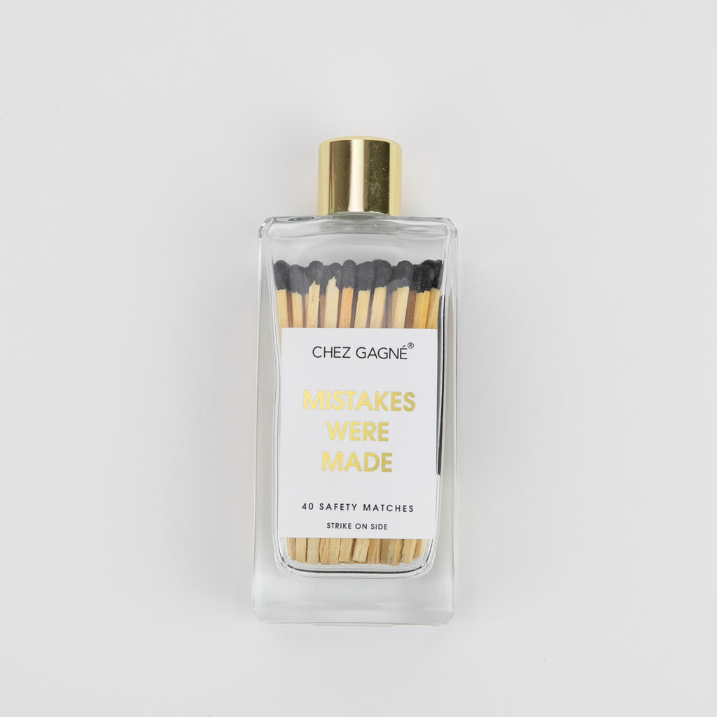 Mistakes Were Made - Glass Bottle Matches - Black