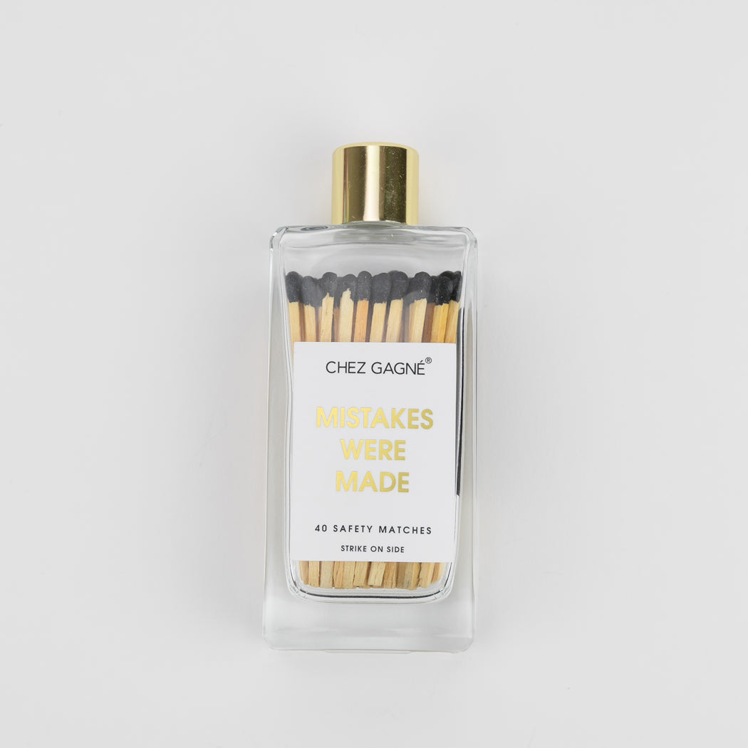 Mistakes Were Made - Glass Bottle Matches - Black