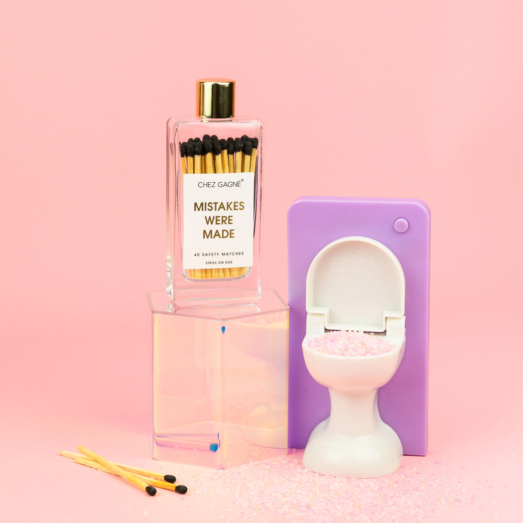 Mistakes Were Made - Glass Bottle Matches - Black