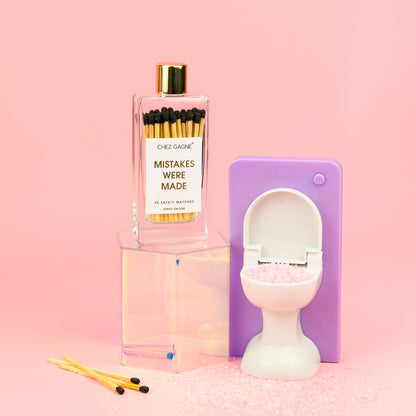 Mistakes Were Made - Glass Bottle Matches - Black