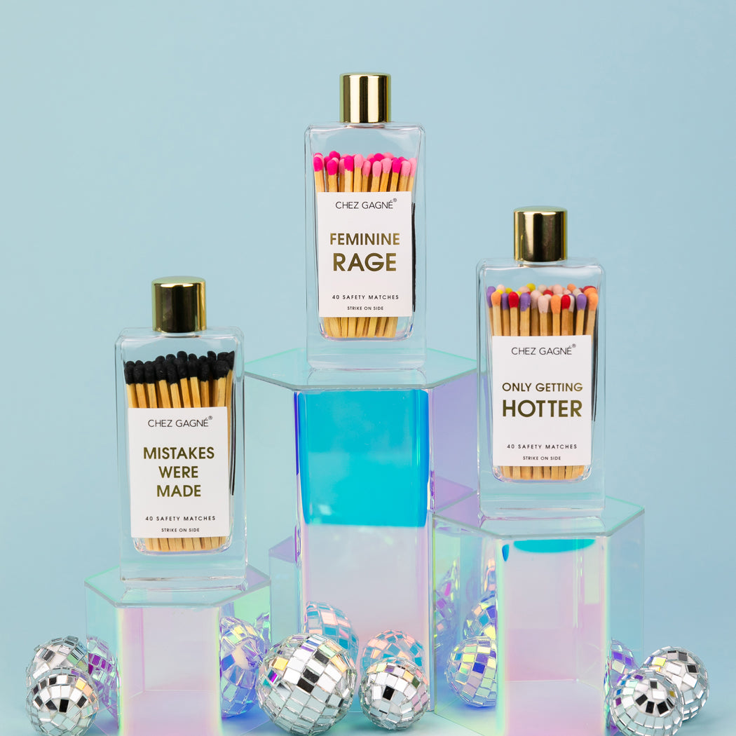 Mistakes Were Made - Glass Bottle Matches - Black