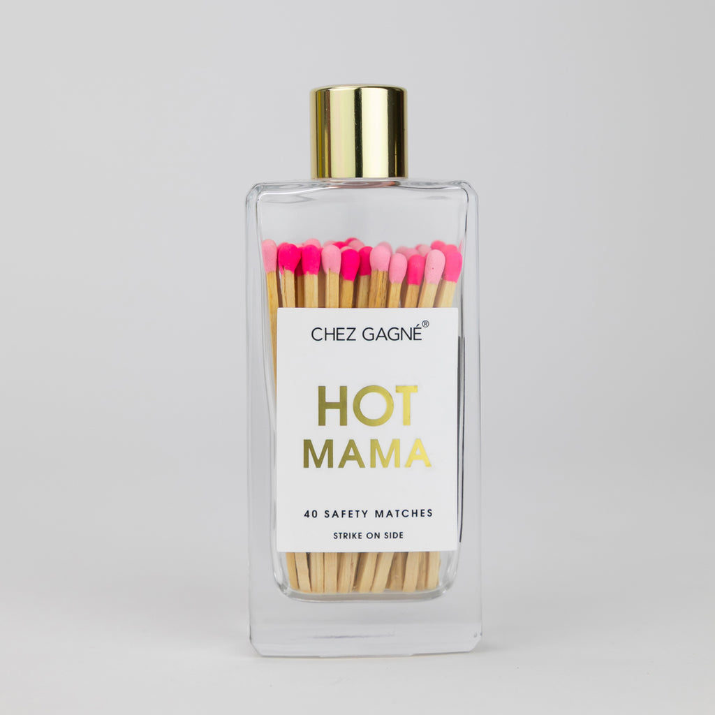 Hot Mama - Glass Bottle Matches - Bright + Light Pink - Gift for Mom