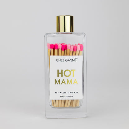 Hot Mama - Glass Bottle Matches - Bright + Light Pink - Mother's Day Gift