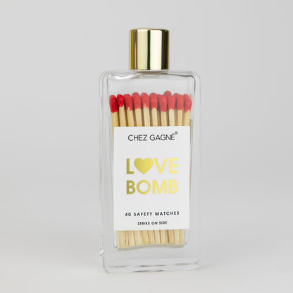 Love Bomb - Glass Bottle Safety Matches - Red Tips