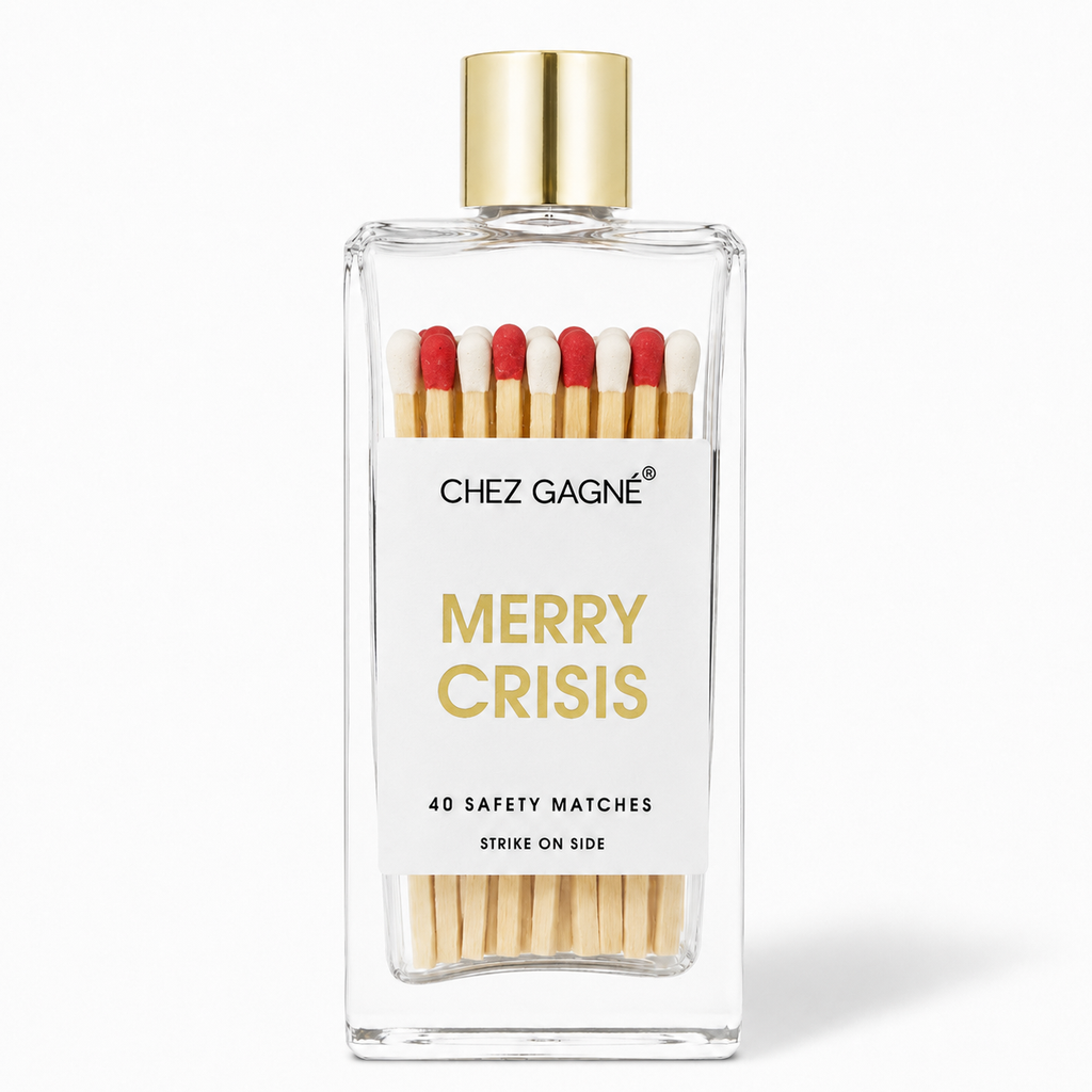 Merry Crisis - Glass Bottle Safety Matches - Holiday/Christmas