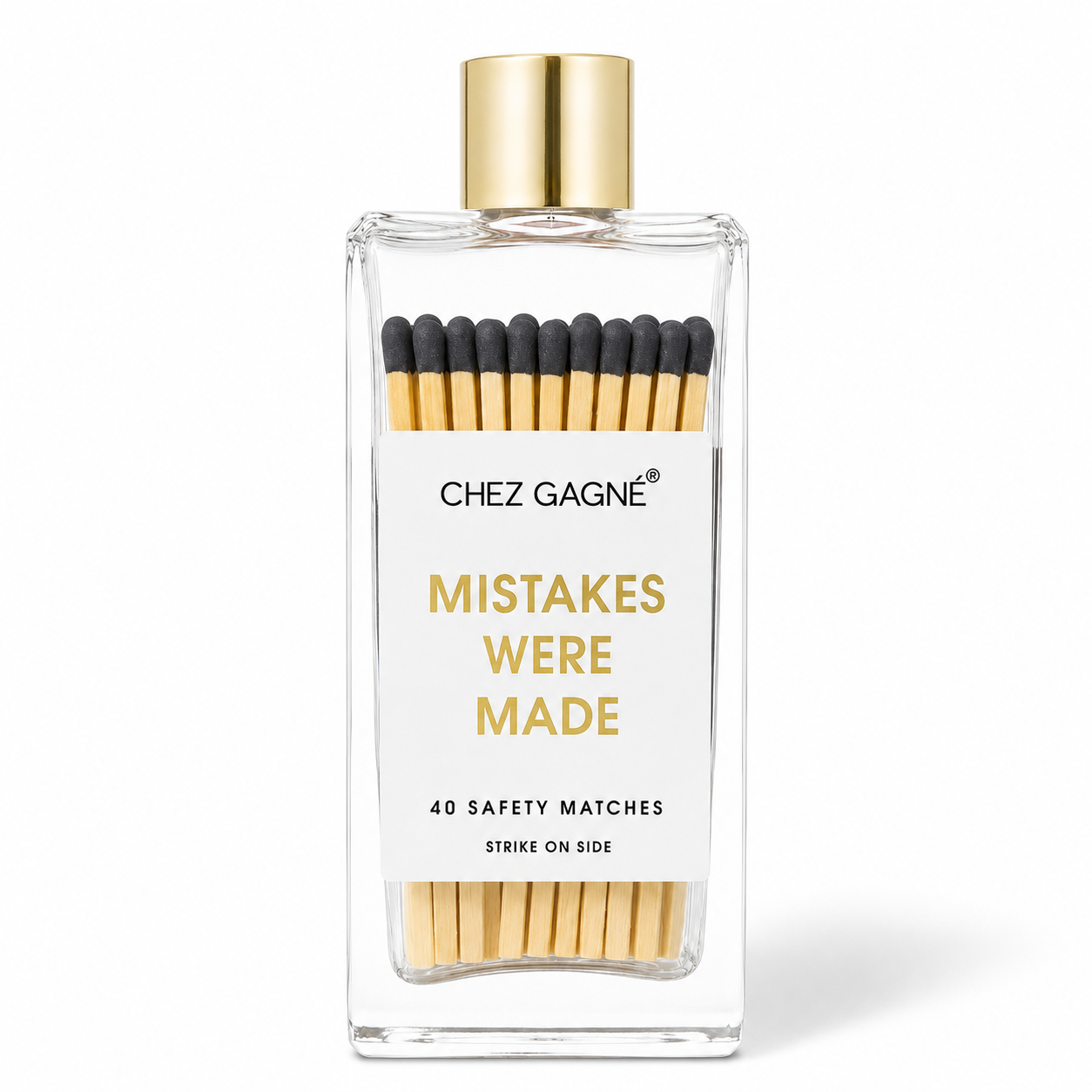 Mistakes Were Made - Glass Bottle Matches - Black